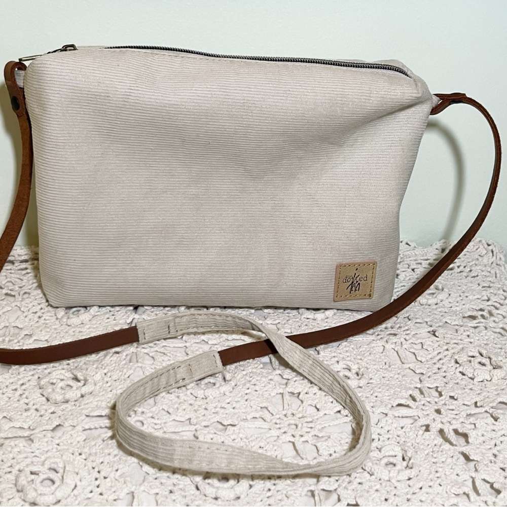 Slouchy Ivory Cream Corduroy Hobo Handbag
